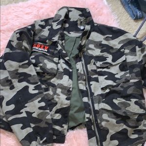 Camo crop Jean jacket